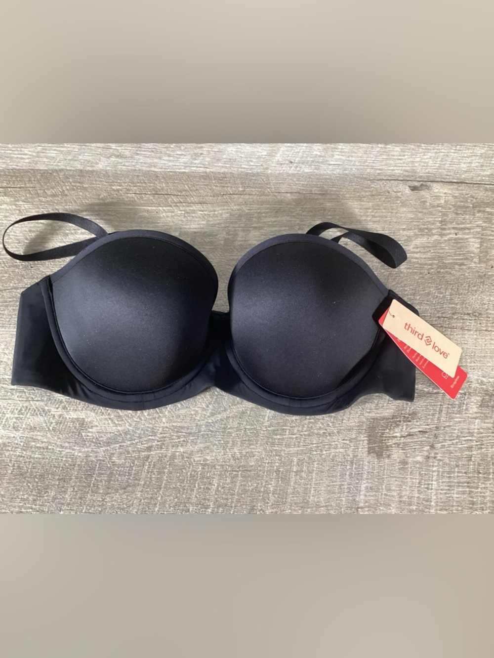 ThirdLove Black Strapless Convertible T-Shirt Bra